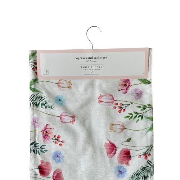 Cupcakes and Cashmere Spring Floral Multicolor Embroidered 14 X 72 Table Runner - Picture 16 of 16